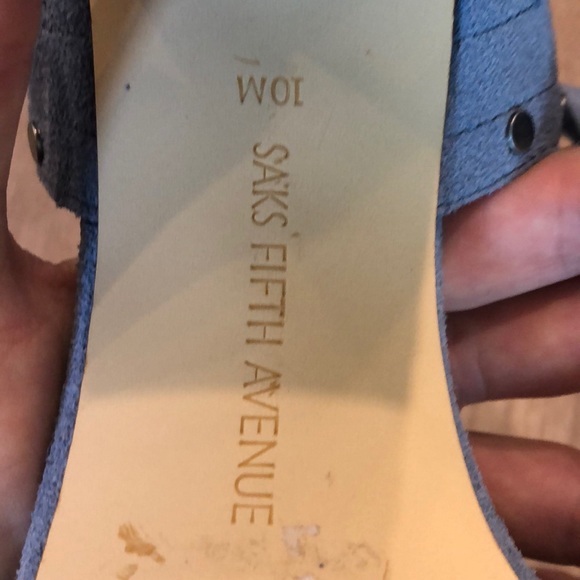 Blue Suede Saks Fifth Avenue 3 inch sandal - Picture 8 of 8